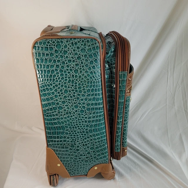 Samantha Green/brownClassic RedCroc Embossed 22" Spinner Wheeled Upright Luggage 3