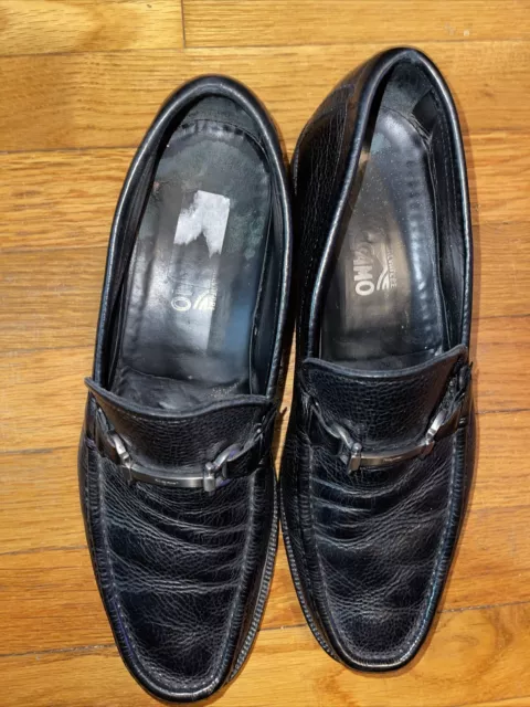 SALVATORE FERRAGAMO MEN'S Size 11 Dress Shoes Slip On Black Leather ...