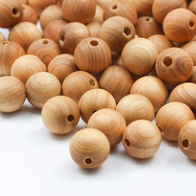 100 Perles Demi-boules En Bois Naturel 20mm - Lot Pour Création Bijoux DIY - Neuf