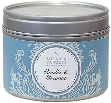 New Vanilla And Coconut Small Scented Silver Tin Candle White Uk
