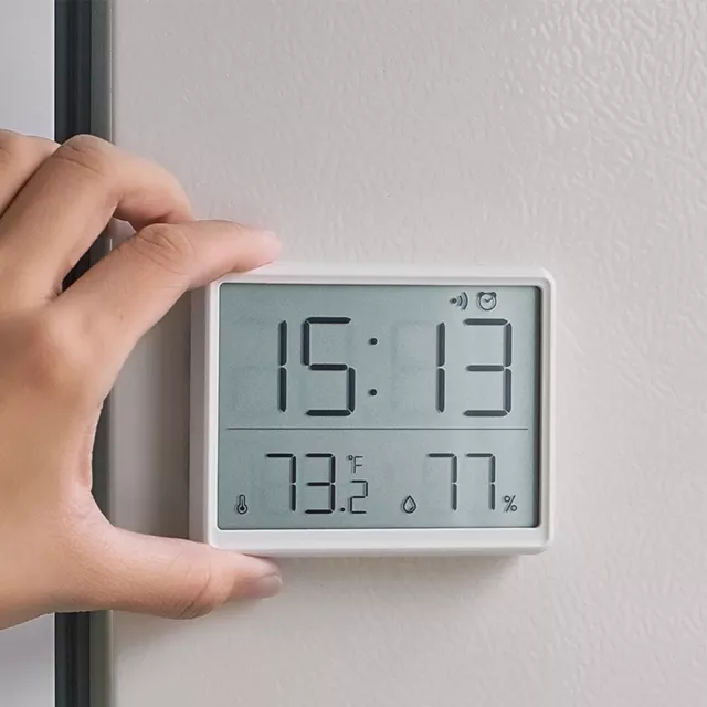 Digitaler Wecker mit Temperatur Luftfeuchtigkeit Kalender Schlummer Sprachsteuer