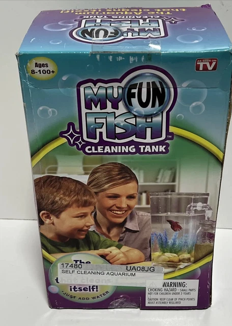 Self Cleaning Fish Tank My Fun Fish Small Desktop Fish Aquarium with LED Light 4