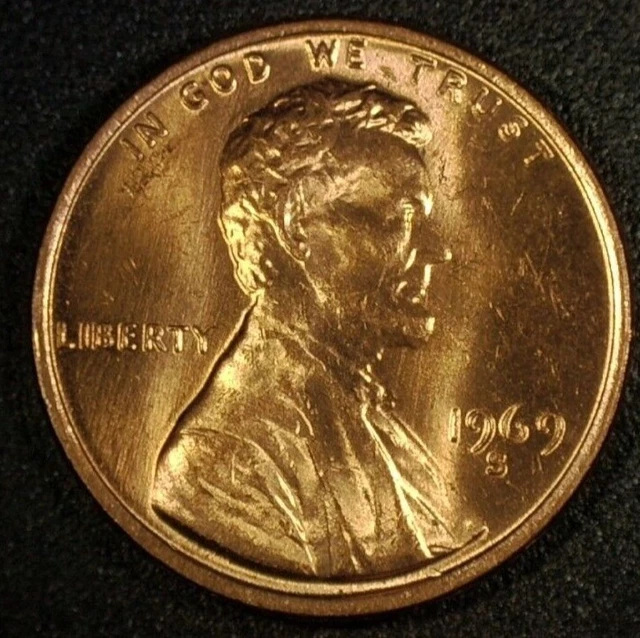 1969 S Lincoln Cent DDR In Beautiful Red Uncirculated Condition! N-0021