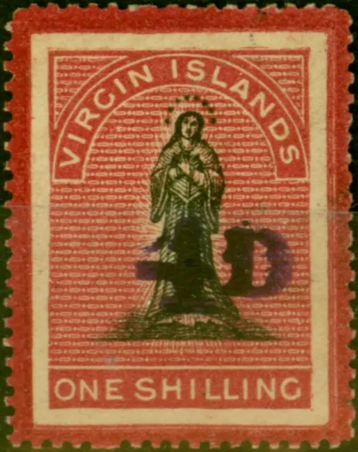 Virgos Îles 1888 4d by 1s black et; pink-carmine SG42 thin mm-variant 1