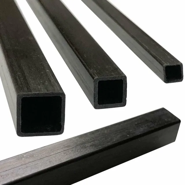 (4) Pultruded Square Carbon Fiber Tube - 6mm x 6mm x 1000mm
