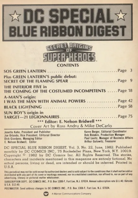 DC Special Blue Ribbon Digest #22 Secret Origins of Super-Heroes DC Comics 1982 3