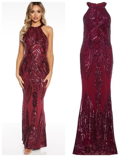 Quiz berry clearance sequin dress