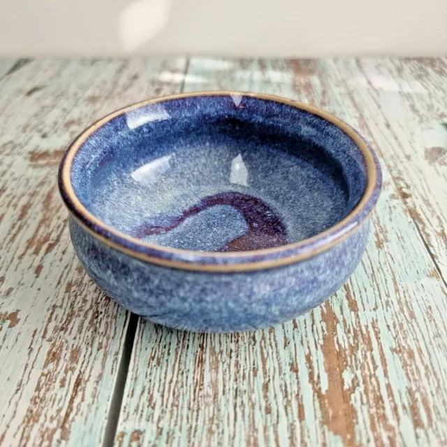 Studio Pottery Glazed Small Blue Bowl Dish Trinket Coins Office Desktop Ring Dis