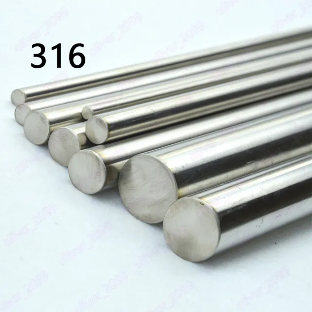 316 Stainless Steel Round Rods Solid Rods Slide. 2mm-55mm length 200mm/250mm