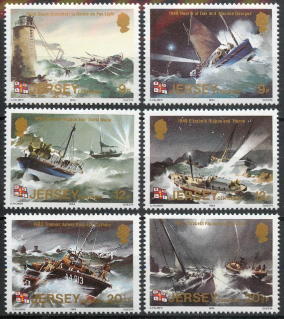 Jersey 1984 Centenary of RNLI Lifeboat Station set SG 334-339 MNH mint