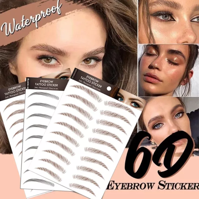 6D Eyebrows Tattoo Real Look Sticker False Eyebrow Waterproof Stick On Makeup