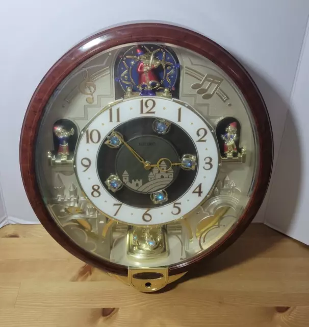 SEIKO BEATLES MELODY in Motion QXM134BRH Musical Animated Wall Clock 8  Songs $ - PicClick