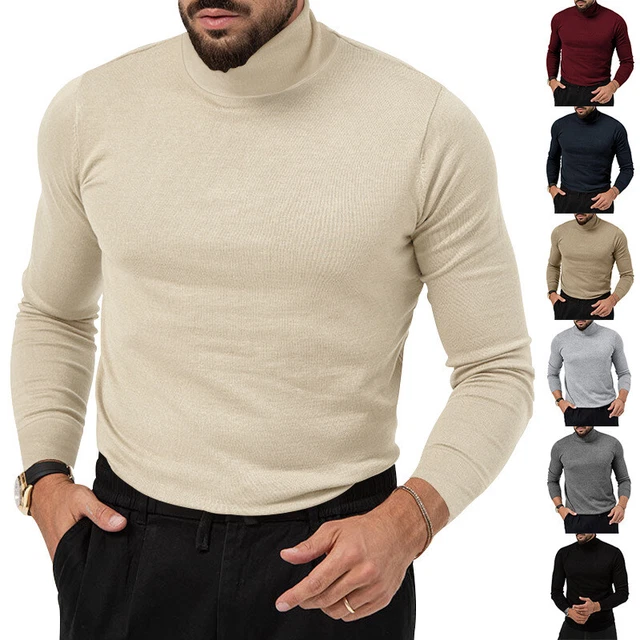 Maglione in cashmere a maglia autunno e inverno nuovo ad alto elastico collo di tartaruga ispessito