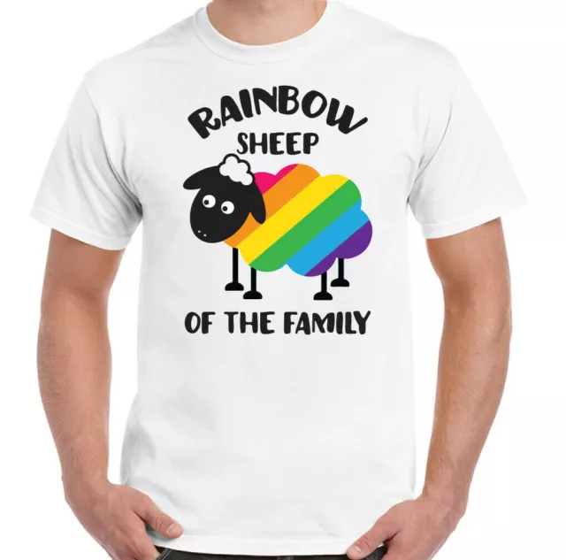 RAINBOW SHEEP T-SHIRT LGBT Gay Pride LGBTQI Love Peace Equality of the Family