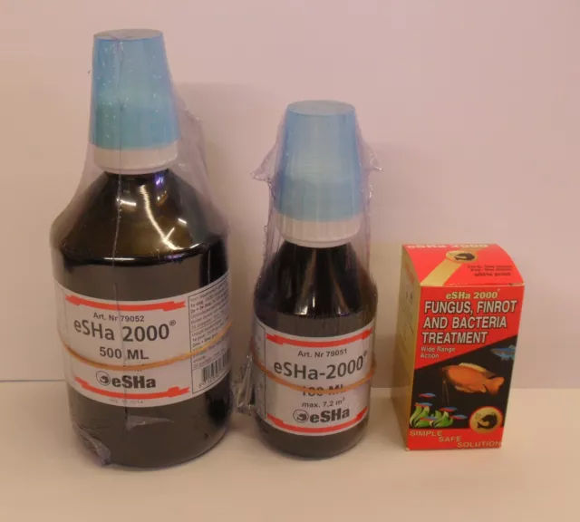 eSHa 2000 Anti-bactérien Traitement Aquarium Poisson 20ml 180ml 500ml. Fungus