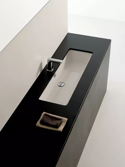 Lavandino Lavabo Sottopiano Moderno Gea in Ceramica Bianco Diverse Misure