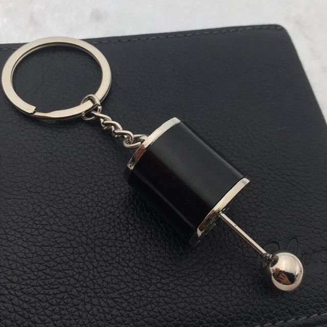 1PCS Black Alloy Gear Keyring Automobile Gear Head Keychain Key Chain HER08