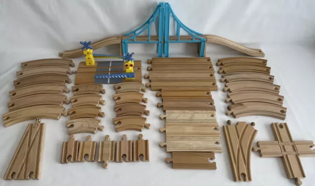 Wooden Train Track Pack Bundle Large Bridge Level Crossing P&P Discounts