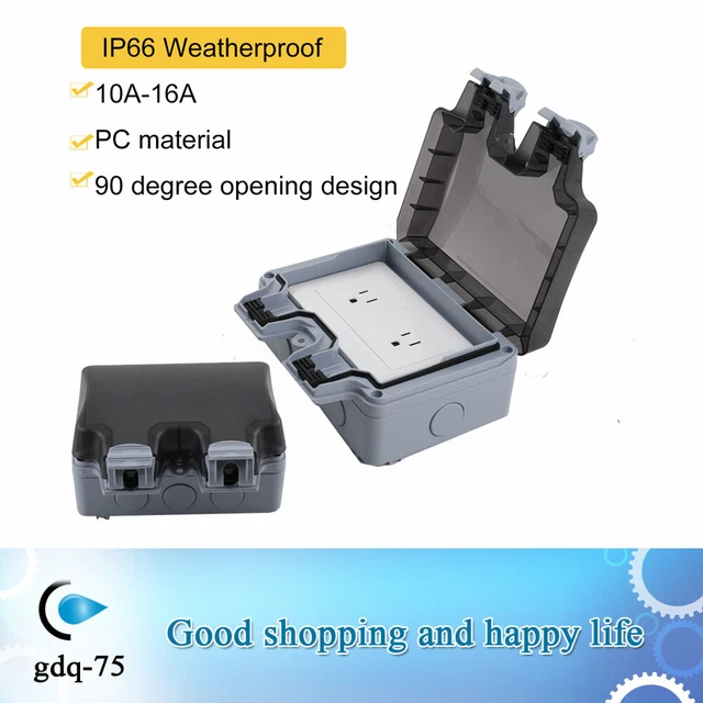 WATERPROOF OUTDOOR DOUBLE Pole Socket Switched Box Electrical External