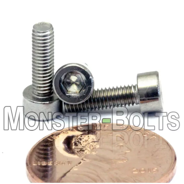 M3 Stainless Steel Socket Head Cap Screws, A2 / 18-8 Metric DIN 912, 0.50 Coarse