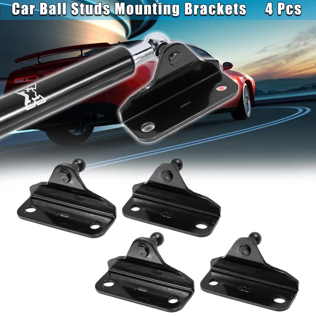 4pcs 10mm Car Ball Studs Mounting Brackets Black for Gas Struts Shocks