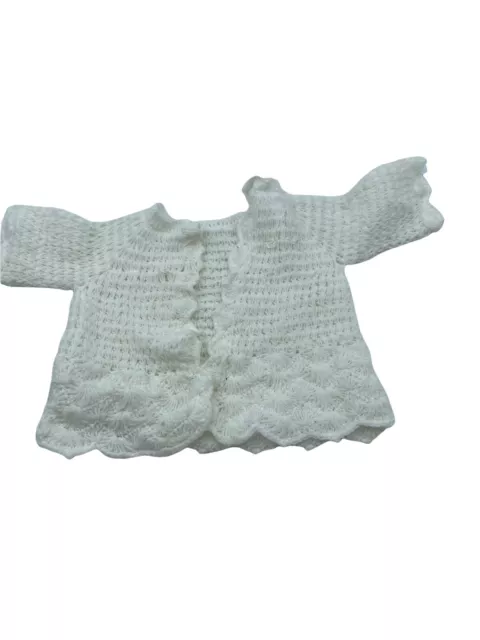 1940s Baby Infant White Sweater Vintage