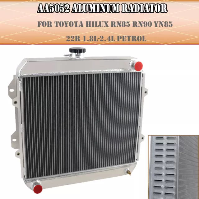 2Row Aluminium Radiator Fit Toyota HILUX RN85 YN85 22R 2.4L Petrol MT 1988-1997