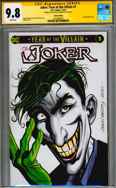 Joker: Year of the Villain #1 9.8 CGC Signed & Sketch by John Beatty