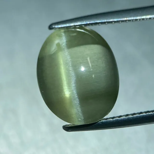 6.33 Cts | natural loose" Siliminite Cats eye | Olive green | Oval Shape