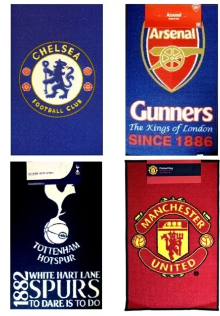 Football Club Mat Official Assorted Teams Polyamide Rug Crest Bedroom 50x80cm