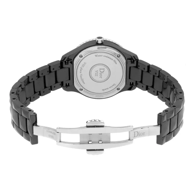 Christian Dior VIII 33mm Ceramic Diamond Black Dial Ladies Watch CD1231E1C001 6