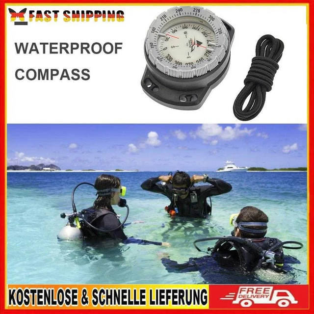 VRHN Kompass zum Tauchen im Freien, 50 m, elastisches Seil, wasserdicht, mit leu