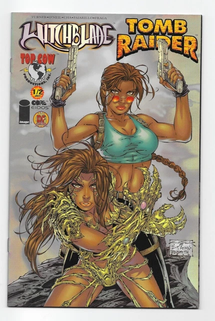 2000 Top Cow Witchblade Tomb Raider 1/2 Df Chrome #1028/2000 Coa Nm/Mint 9.8