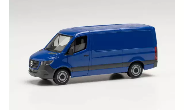 HERPA 096485 Spur H0 MERCEDES-BENZ SPRINTER `18 KASTEN FLACHDACH, BLAU #NEU OVP