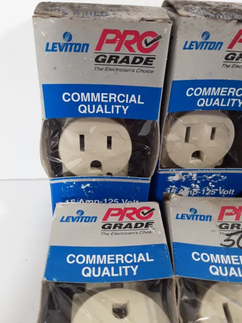 Leviton 5015-ISP Ivory Single Receptacle Side Wired 2 Pole 3 Wire Ground 15AMP