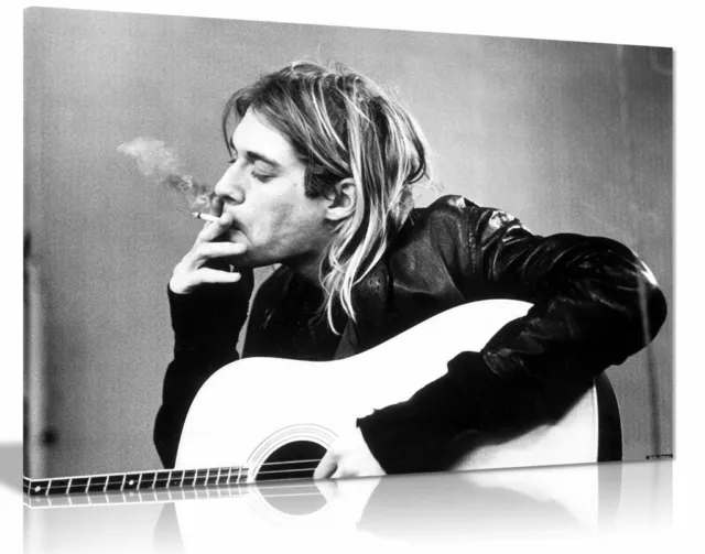 Kurt Cobain Nirvana Smoking Canvas Wall Art Picture Print