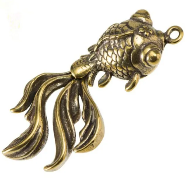 Soild Brass Fish Statue Tea pet Decoration Ornament Figurine Animal Miniature