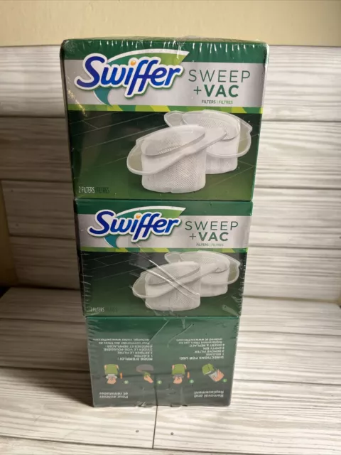 Sealed Swiffer Sweep + Vac Set Of 3 Boxes w/2 Filters Per Box 6 Filters Total