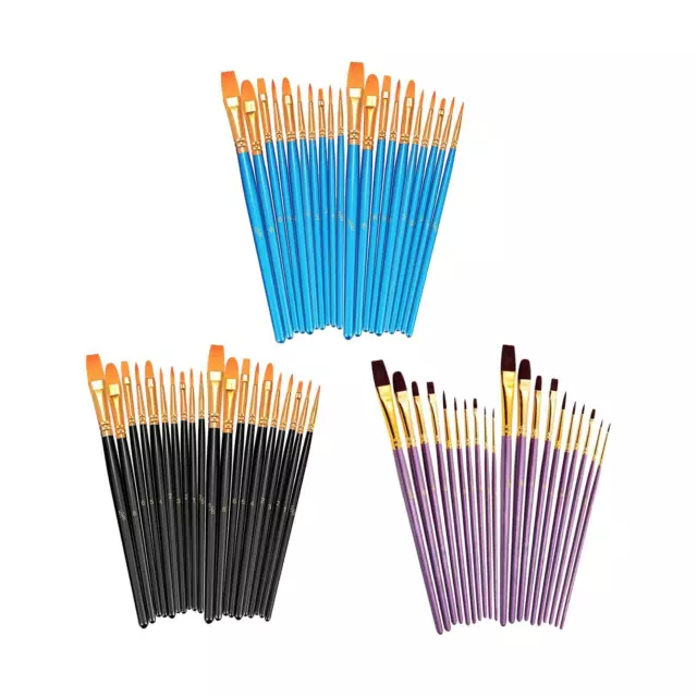 20 Pcs Pinceau Ensemble Aquarelle Peinture À L'huile Pinceaux Art Professionnel