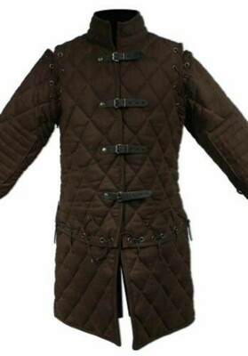 Armour Medievale Spesso Imbottito Marrone Colore Gambeson Per Armor Teatro 