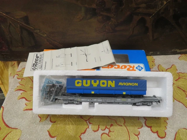 Wagon Roco 46370 SNCF – Époque 4 – Échelle HO – Neuf En Boîte – Bleu/gris