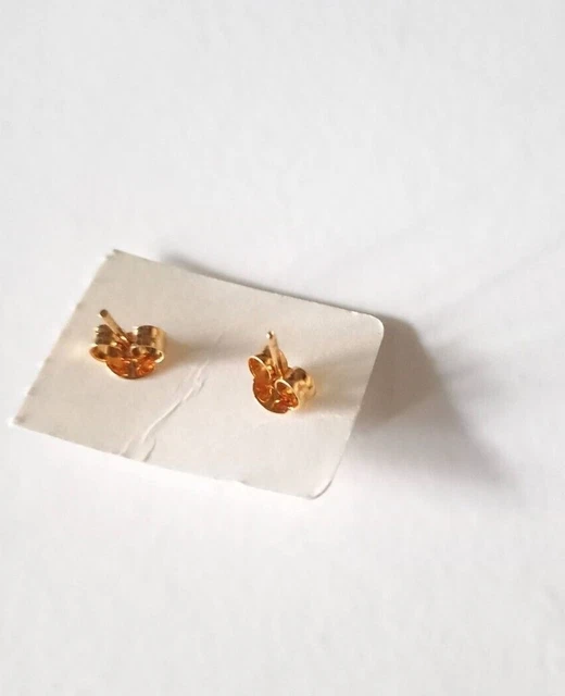 Boucles D'oreilles Gefor En Métal Doré Plaqué Or Modèle Dôme Ajouré - Neuves Avec étiquettes