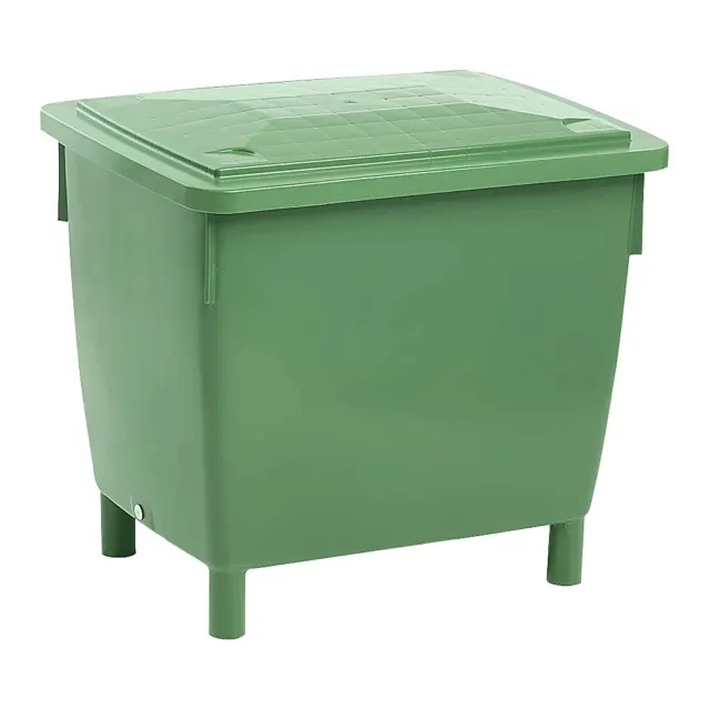 PE Rechteckbehälter Wasserbehälter mit Deckel 400L Farbe grün