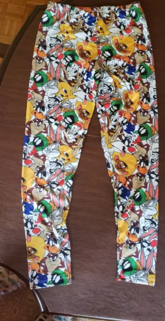 Looney Tunes Leggings Warner Bros Loungers Large Bugs Daffy Marvin Tweety Bird