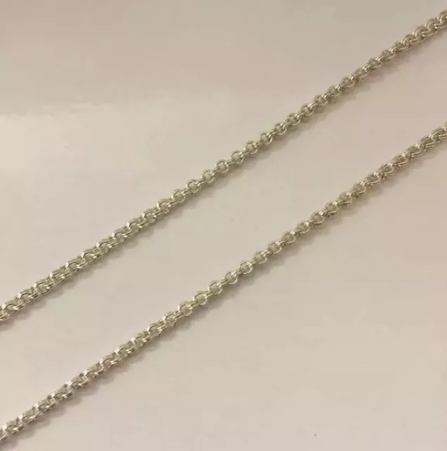 VINTAGE OLD STOCK Sterling Silver Round Double Belcher Chain Necklace 20”/22”