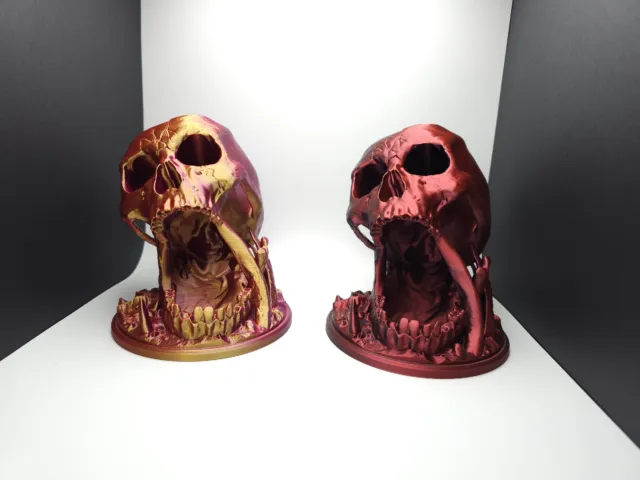 Skull Dice Tower - 3D print Halloween theme, Dungeons and Dragons Or Game Nights