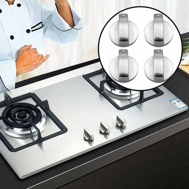 4 Paquet Universel Chrome Four Bouton Argent Gaz Plaque de Cuisson Contrôle
