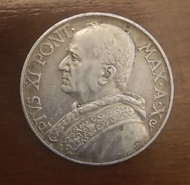 Moneta in argento da 10 Lire Città del Vaticano 1931 Papa Pio XI -"Regina Pacis"