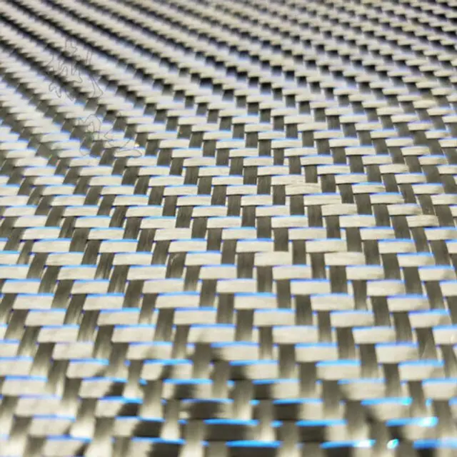 Blue Metallic Black Carbon Fiber Reflection Mixed Twill Fabric Cloth 250gsm