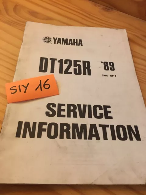 Yamaha DT125R 1989 Dt 125 R Servizio Informazione Tecnica Technical Data Fr